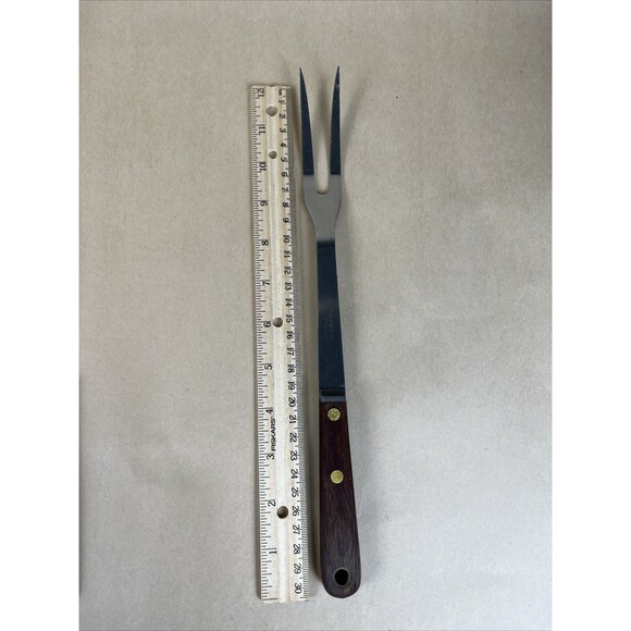 Robinson Knife Co Other - Vintage Robinson Knife Co USA‎ Stainless Meat Carving Fork Wood Handle 12.25"